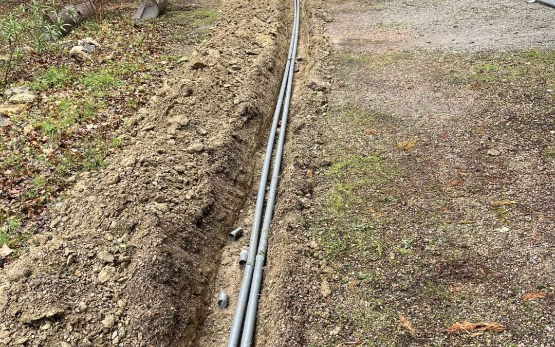 Tranchée fibre à Villalier